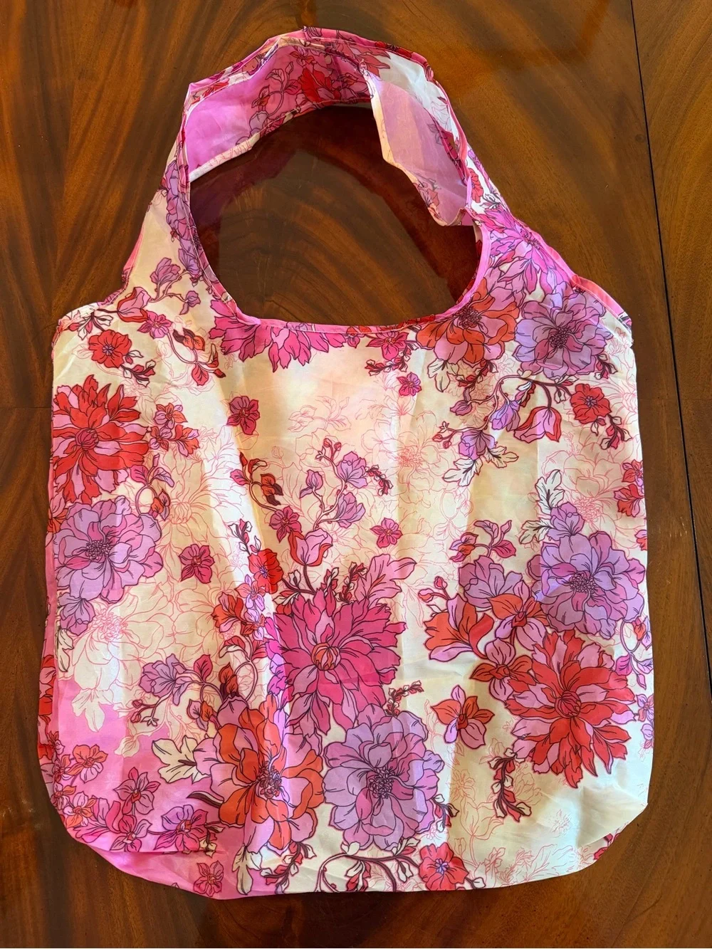 NEW Johnny Was Pink Floral Packable Reusable Tote Bag